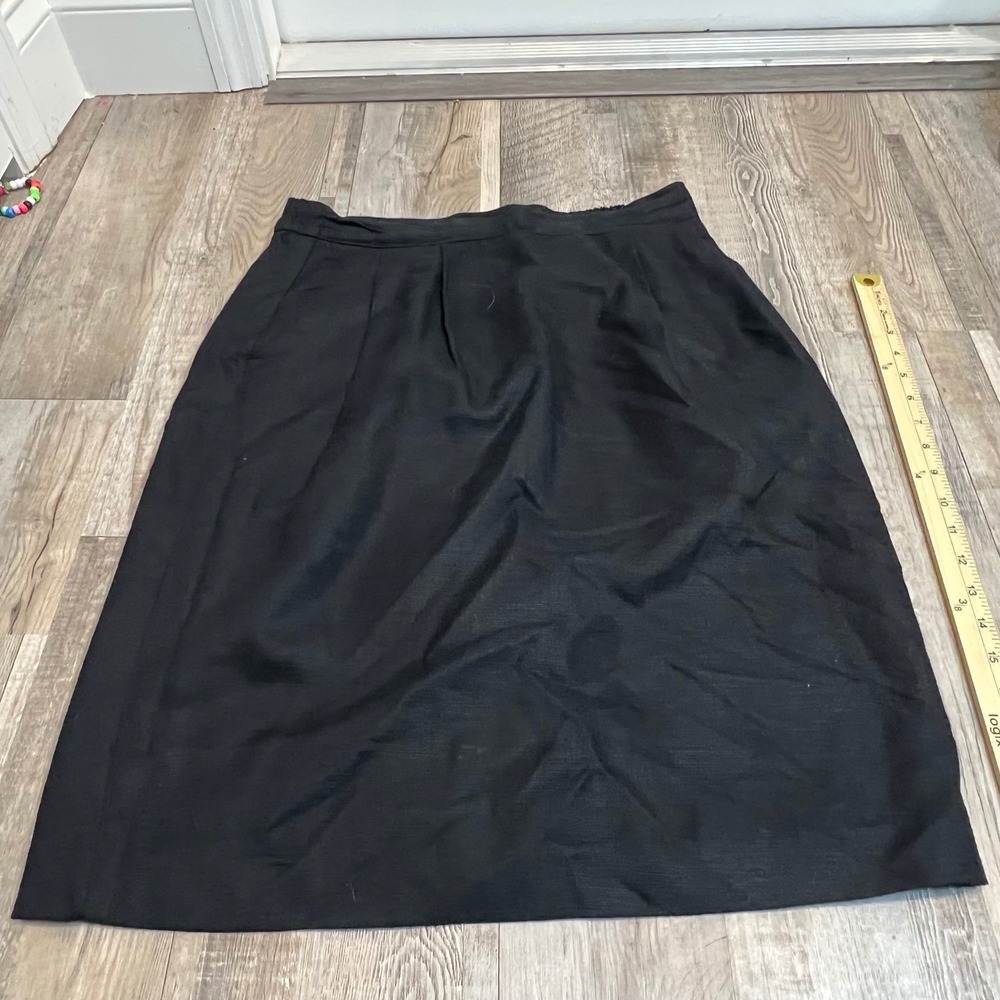 Vintage Weathervane Black Midi Skirt Union Made Pleated Size 16